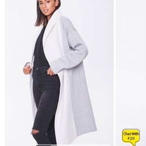 Colorblock longline coat